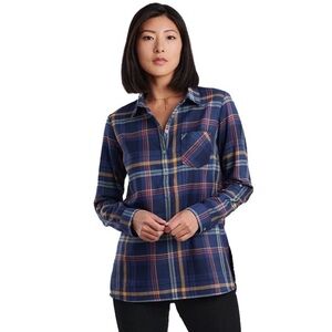 KUHL Women’s Ferrata Long Sleeves Flannel Roll Tab Tunic Shirt Size Large